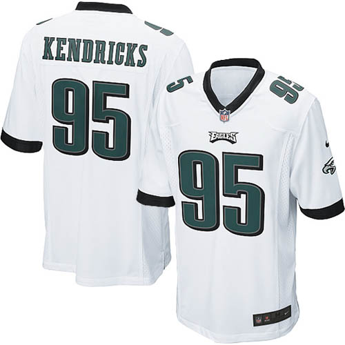 Men's Game Mychal Kendricks Nike Jersey White Road - #95 NFL Philadelphia Eagles